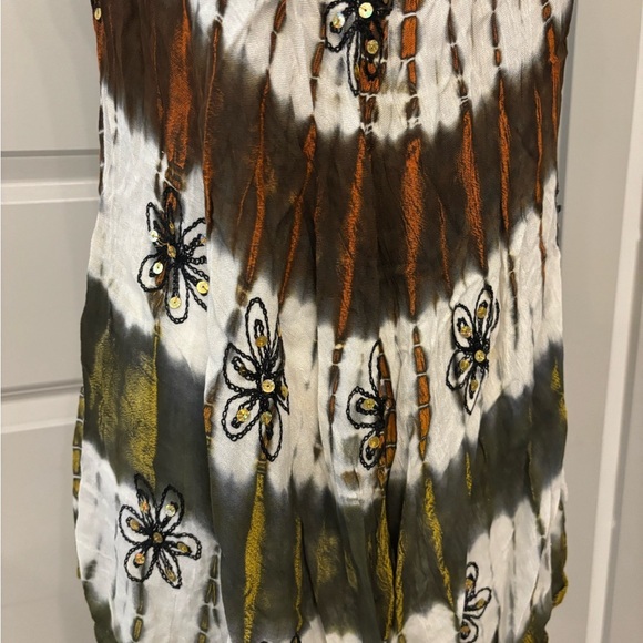 Vintage Jessica Taylor brown floral bohemian flowy tank size L - Picture 7 of 14